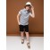 Shorts for the boy Pelican, height 152 cm, black color