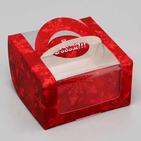 Box under the bento-port with the Festive mood window, 14 x 14 x 8 cm, New Year-1