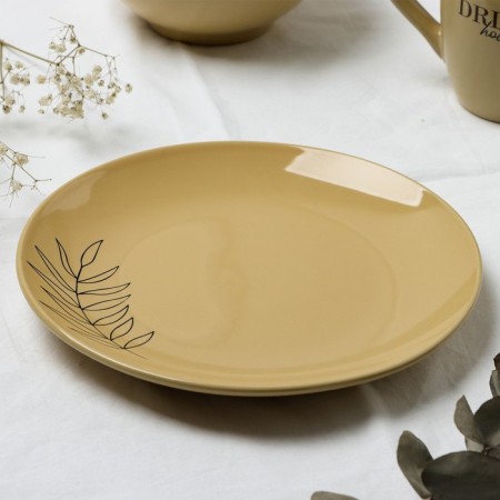 Ceramic “Style” plate, 21 cm, beige color-4
