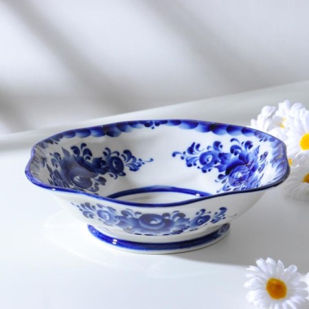 Plate "Waiting", 21 × 21 × 6 cm, Gzhel-4