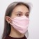 Mask for the face is reusable of 100 % cotton, 2-layer, pink, 19 x 13 cm