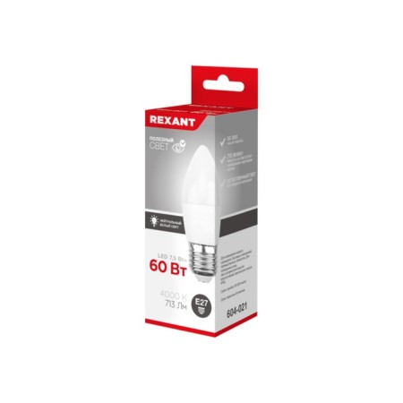 LED Candle Lamp (CN) 7.5W E27 713LM 4000K neutral light Rexant-3