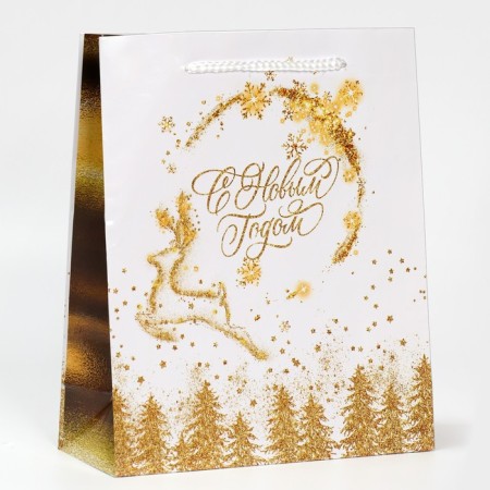 Laminated vertical "Golden Blizzard", ML 21 x 25 x 8 cm, New Year
