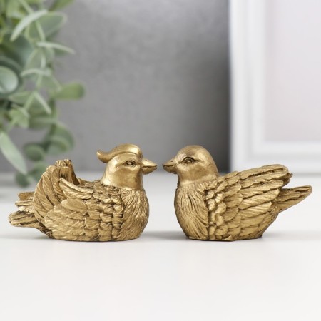 NECSK Polystone Bronze "Ducks-Mandarinki" set 2 pcs 3.5x5x33 cm-3