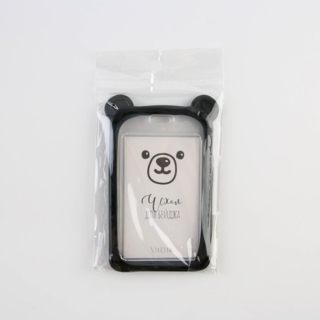 Case for passing with ears "Bear", black, 12 x 7 cm-5