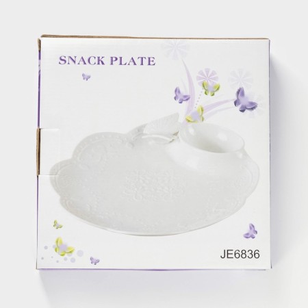 Ceramic share "Butterfly", d = 25 cm, white color-5