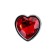 Anal plug, metal, silver, with a crystal of ruby ​​color, 7 cm, D 2.7 cm, 50 g