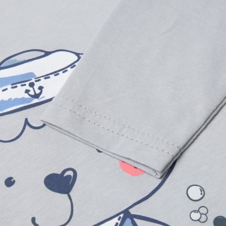 Longslit for the boy, the color is gray, height 92 cm-2