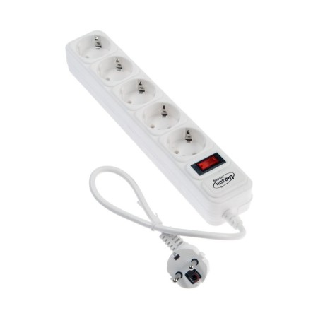 Luazon Lighting network filter, 5 outlets, 0.5 m, 2200 W, 3 x 0.75 mm2, 10 A, 220 V, white-1