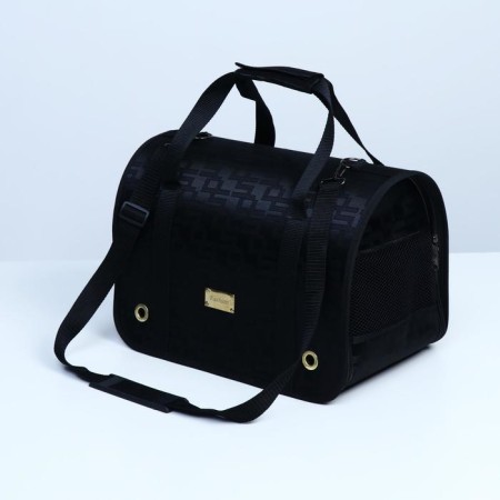 Bag - Animal carrying "Lux", PVC, Jacquard, 40 x 25 x 26, black