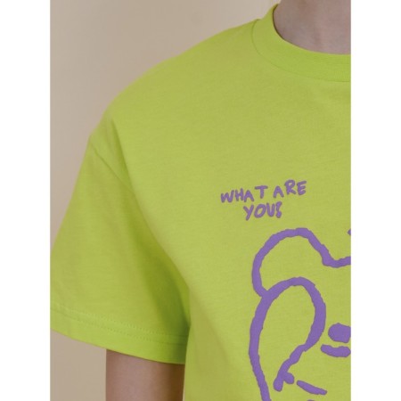 T -shirt for girls, height 122 cm, lime color-2
