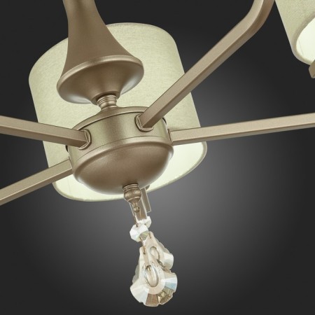 Suspended EVOLUCE lamp. Sle107703-05. Elida. 5x40 W, E14, 69.5x69.5x34 cm, Shampan-7