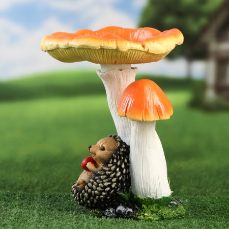Garden figure "Raw mushroom with a hedgehog" 28x22x21cm-1