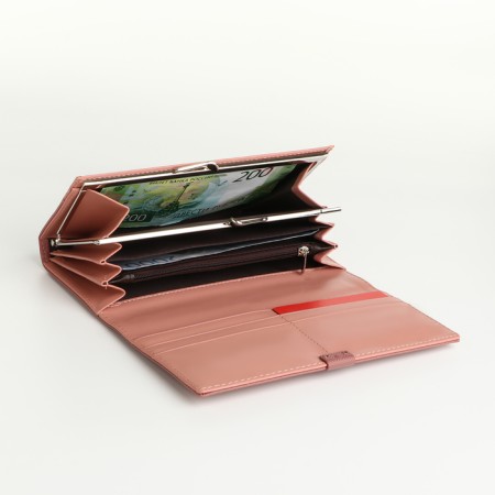 Women's wallet on magnets, pink color-3