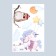 Sticker Plastic Interior Color "Unicorn and Eagent Pirate" 30x20 cm