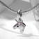 Suspension "Unicorn", pink color in silver