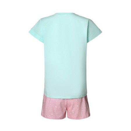 Homemade female “Cat” set (T -shirt/shorts), mint color/pink, size 50-11