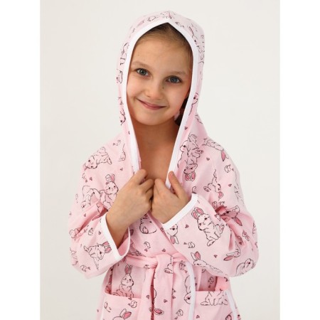 Children's robe with a hood, height 128 cm-4