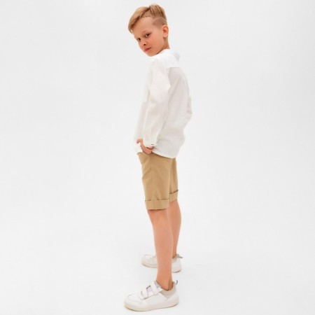 Shorts for the boy Minaku: Casual Collection Beige color, height 122-1