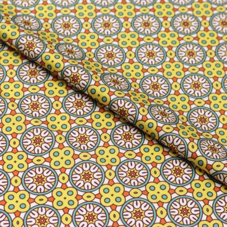 Payer satin fabric, width 150 cm, yellow color-1