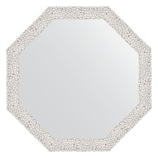 Mirror in the baguette frame, white coinage 46 mm, 53x53 cm