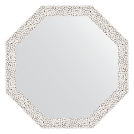Mirror in the baguette frame, white coinage 46 mm, 53x53 cm