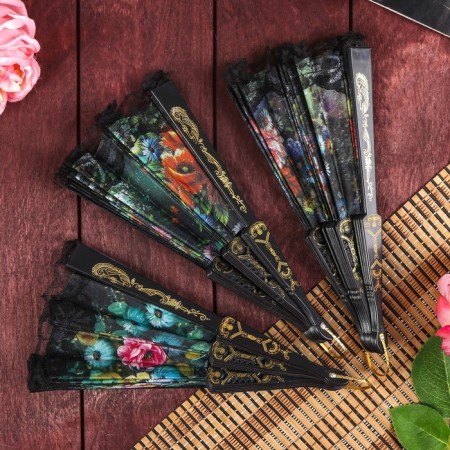 Fan plastic "flowers" mix 24 cm-5