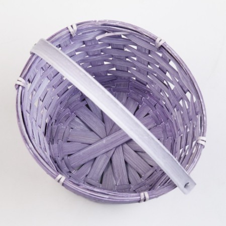 Wicker basket, d17 x 12 x 22 cm, purple, bamboo-2