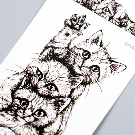 Tattoo on the body black "cat games" 10.5x6 cm-1
