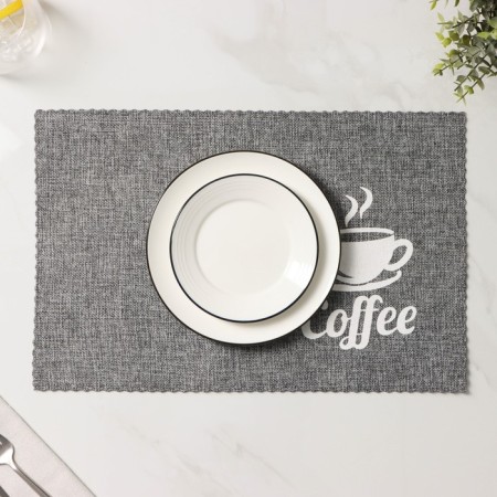 Набор салфеток сервировочных Доляна Coffee, 4 шт, 44×29 см, цвет серый-5