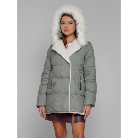 Women's winter jacket, size 52, light green color-6
