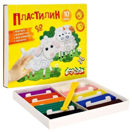Plasticine 10 colors 150 g "Kalyak-Malyak", with a stack-2
