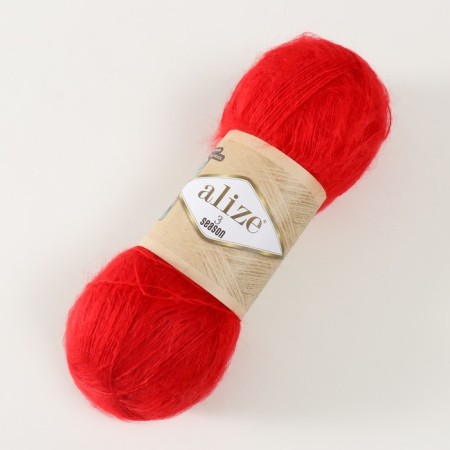 Yarn "3 Season" 51% acrylic, 25% moher, 24% wool 500m/100g (56 red)-1