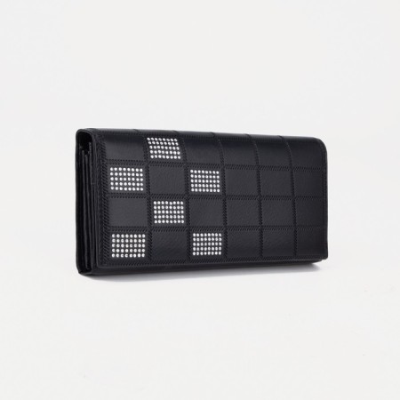 Women's wallet on magnets, black color