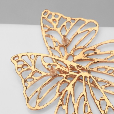 Earrings Metal "Butterflies", Color Gold-2