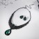 Set 2 objects: earrings, necklace “vernissage” drop, emerald color in ferrous metal, 30 cm