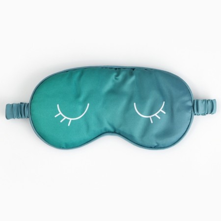 Silk mask for sleep "Eyes", 20 x 9 cm, turquoise color