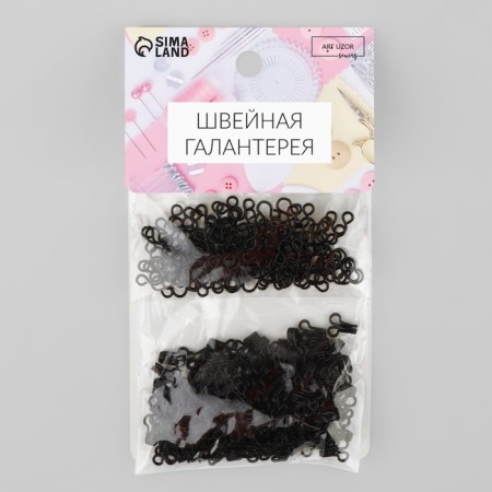 Sewing hook No. 0, 10 × 6 mm, 100 pcs, black color-1