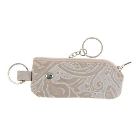Key of zipper, ring, beige color-1