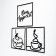 Metal panel "Bon Appetit" black, set of 3 pcs. 15x15cm