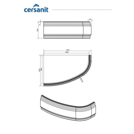 Front -free joanna 150 bath screen, universal, white ultra color-3