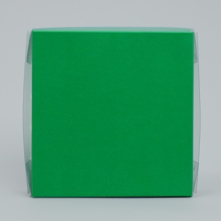 Cookie box, confectionery packaging with PVC lid, green, 15 x 15 x 3 cm-4
