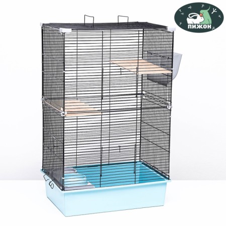 Cage for chinchilla "Pijon" No. 10, collapsible, 58 x 40 x 88, turquoise