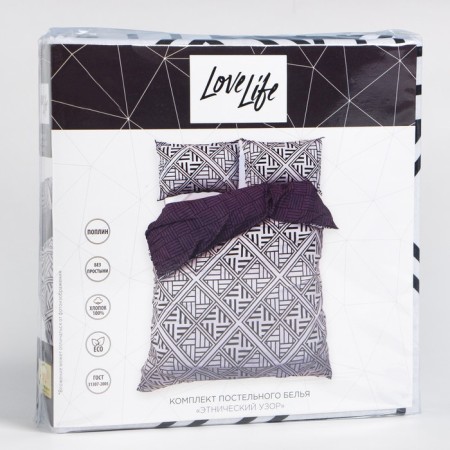 Lovelife bedding “ethnic pattern”: Crystick 200x217cm+pillowcase 70x70cm-2pcs, Poplin-6