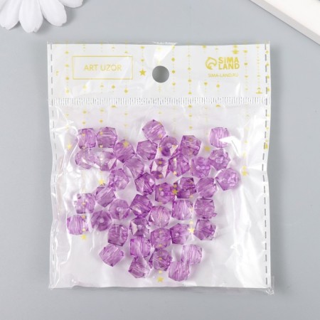 Plastic beads "Crystal polyhedron. Fial" transparent set 20 g 1x1x1 cm-2