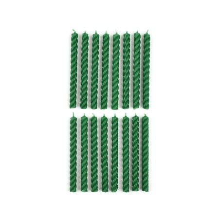 Candles for the cake, green, 16 pcs., 6.5 x 0.5 cm-1