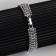 Bracelet with rhinestones “shine” thread in circles, rainbow color in silver, 18cm