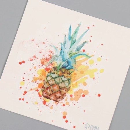 Tattoo on the body color "watercolor. Pineapple" 6x6 cm-5