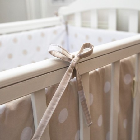 Board into the crib "peas", size 120x35 cm - 2 pcs, 60x35 cm - 2pcs, beige color-5