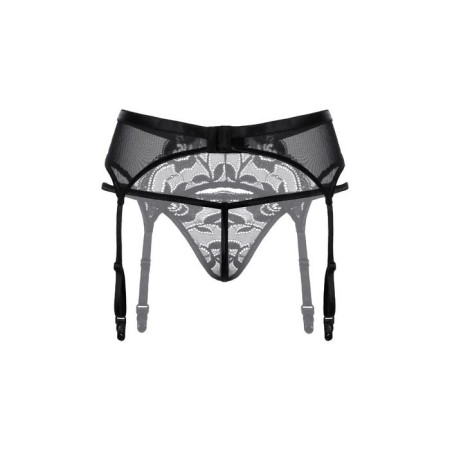 Belt for stockings and thong lace Softline collection, black color, size M/l-3